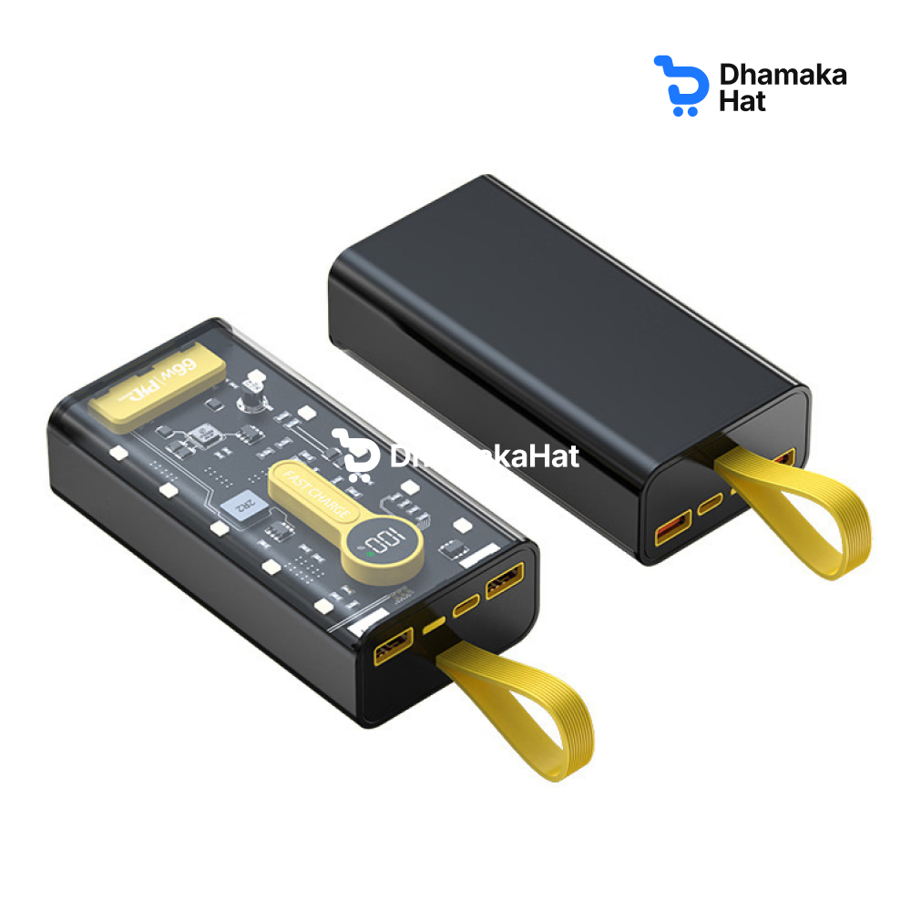 20000MAH Transparent PD 66W Fast Charging Power Banks