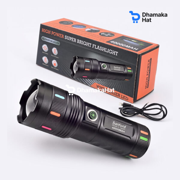 Sanford High Power LED Flashlight and Searchlight with Emergency Power Bank